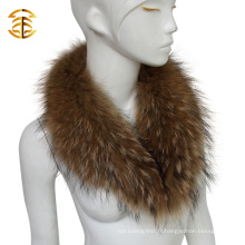 Natural Real Raccoon Fur Collars Femmes Hommes Veste Colliers de fourrure détachables